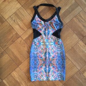 Forever 21 kaleidoscope bandage dress body con beautiful print S